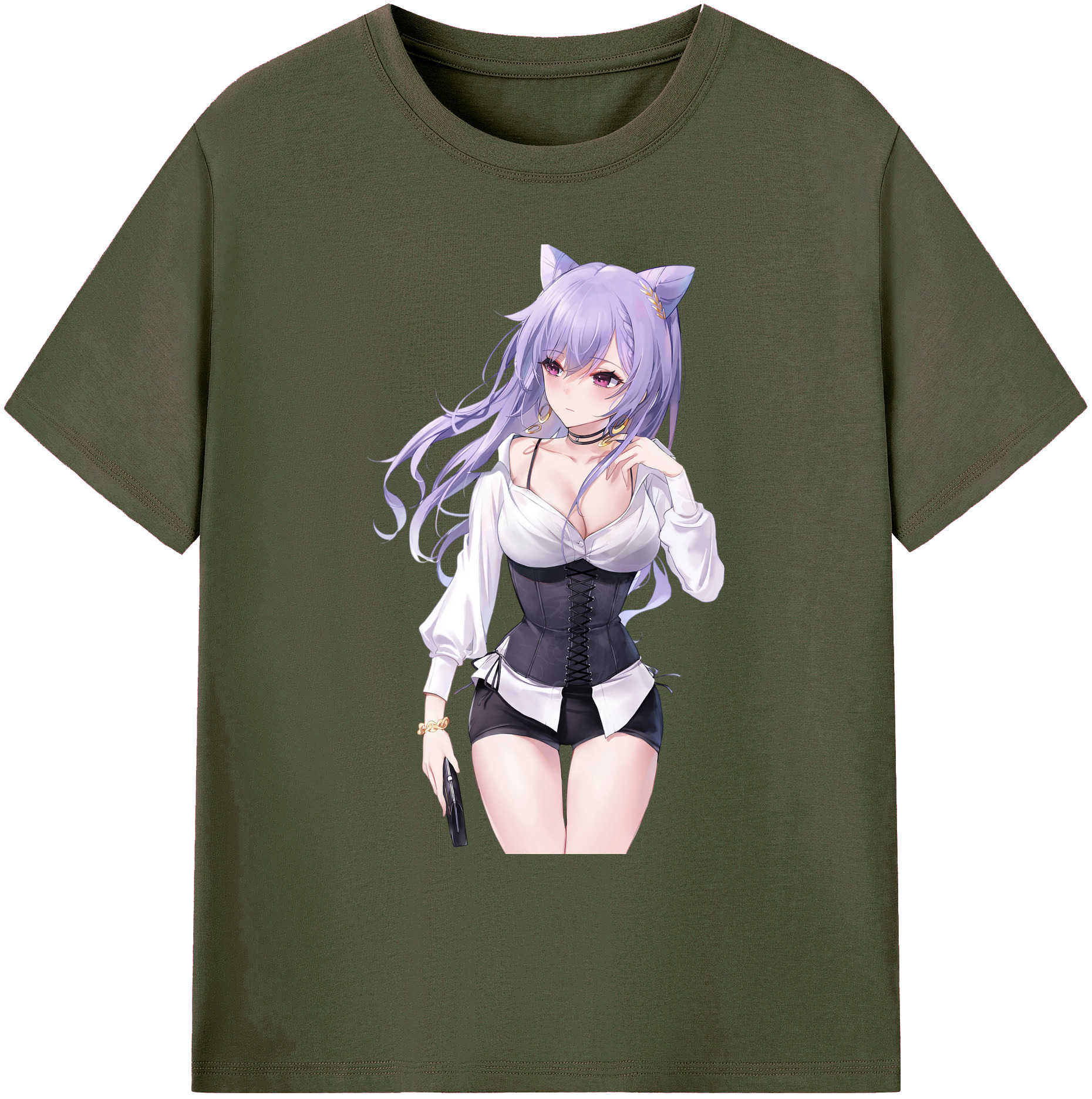 げんし神 刻晴 こくせい genshin Kokusei 綿100％ メンズ半袖Tシャツ｜肌触りやわらか＆通気性